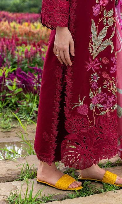 khaadi studio Lawn 3pc usntitched heavy summer embroidered suit