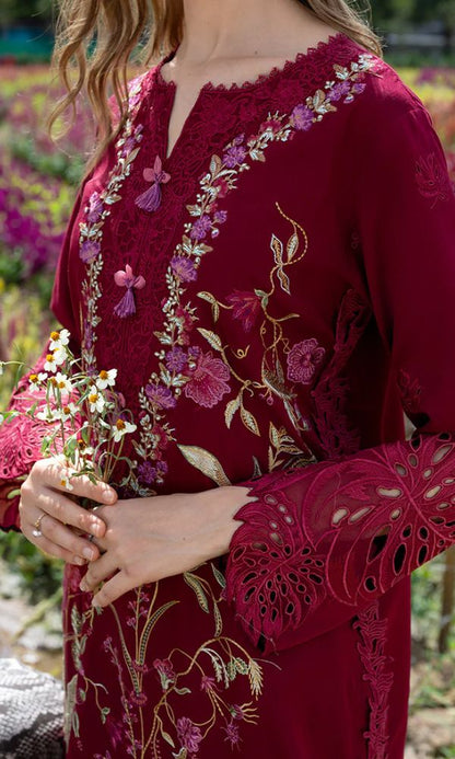 khaadi studio Lawn 3pc usntitched heavy summer embroidered suit