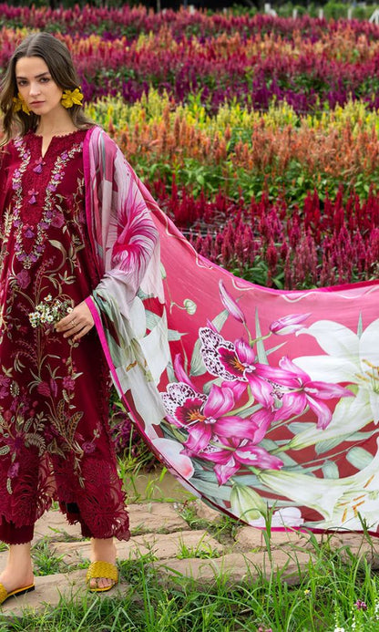 khaadi studio Lawn 3pc usntitched heavy summer embroidered suit