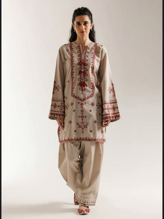 Lawn Full Embroidered Shirt Lawn Embroidered Sleeves Lawn Embroidered Trouser
