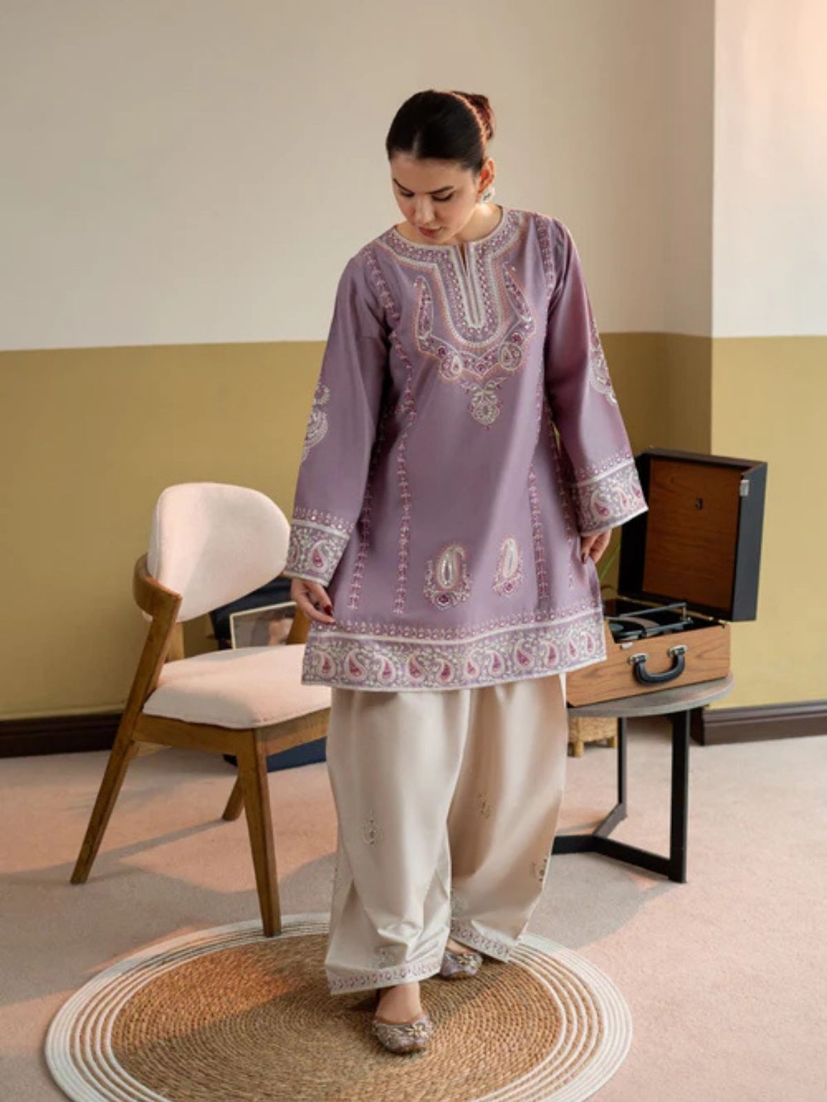 Lawn 2pc unstitched embroired summer collection suit