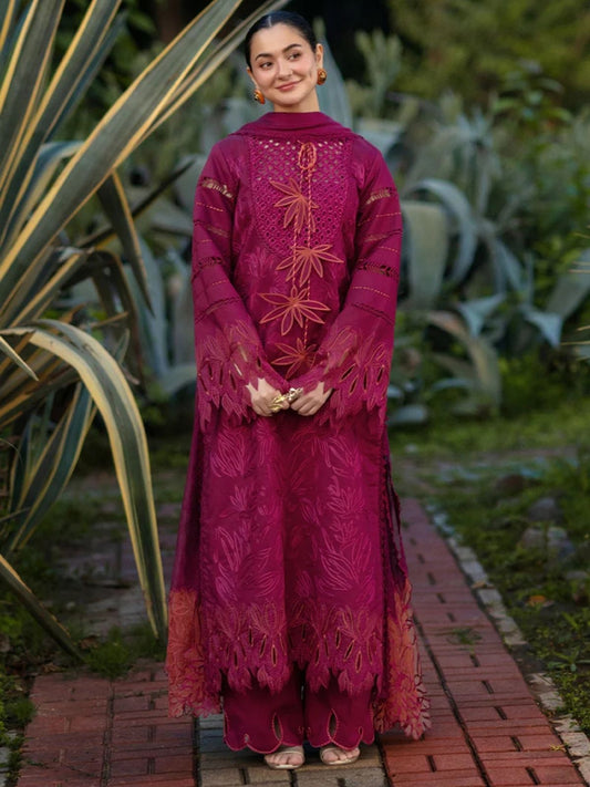 Lawn Chicken Kari Embroidered Shirt Neckline Embroidered Lace Lawn Embroidered Sleeves with Sleeves Punch Daman Embroidered Lace Lawn Dyed Trouser Four Sided Embroidered Lawn Dupatta