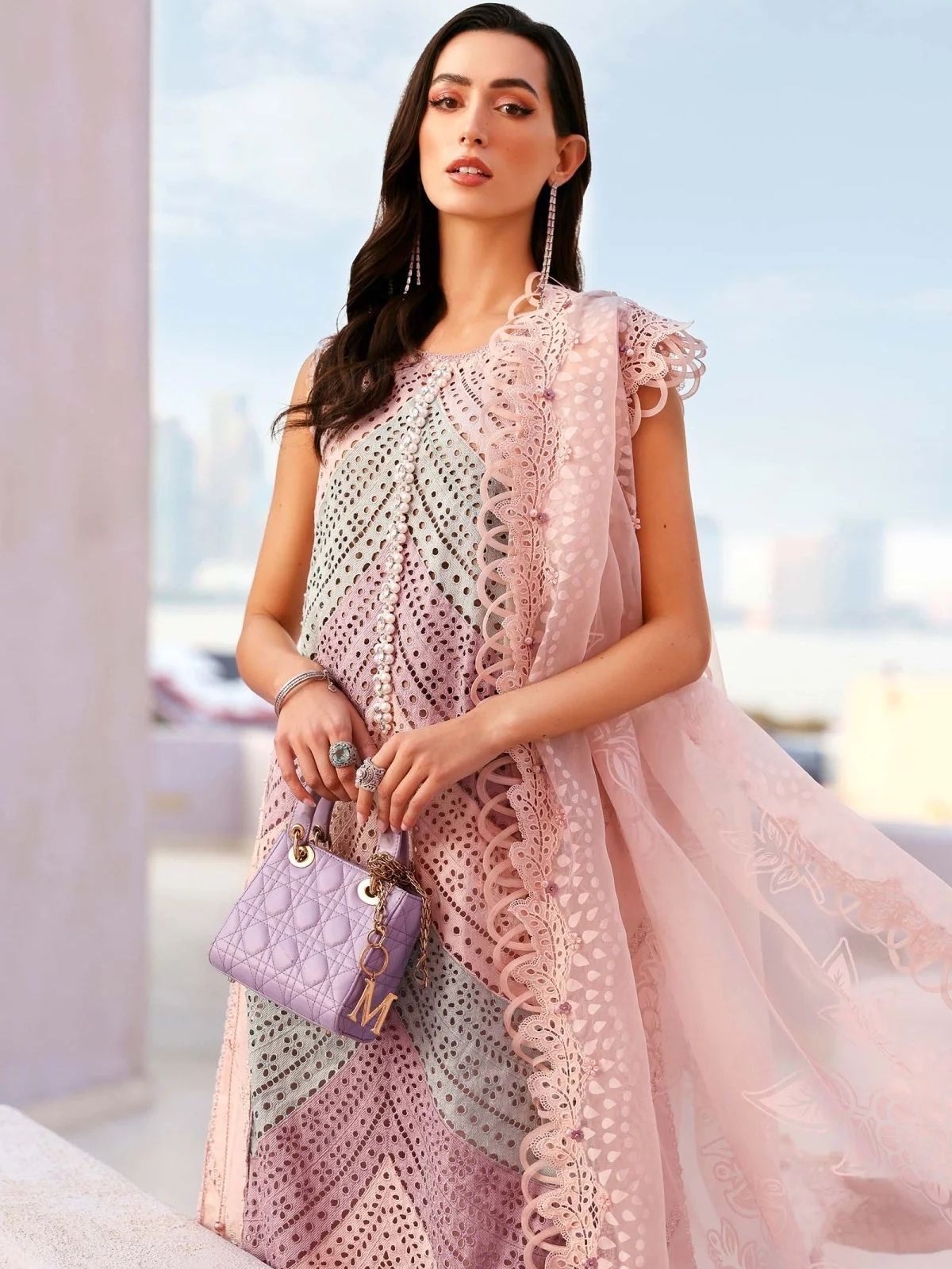 Lawn 3pc unstitched chiken kari embroiered summer collection suit