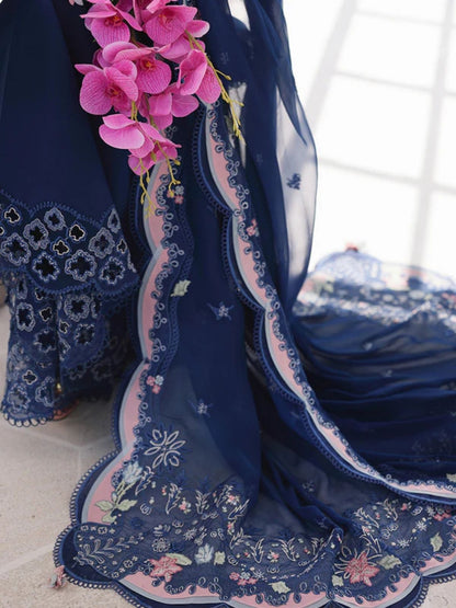 Lawn 3pc unstitched fully embroiered summer collection suit