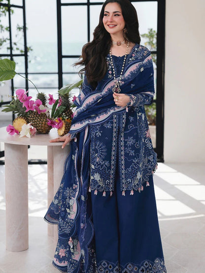 Lawn 3pc unstitched fully embroiered summer collection suit
