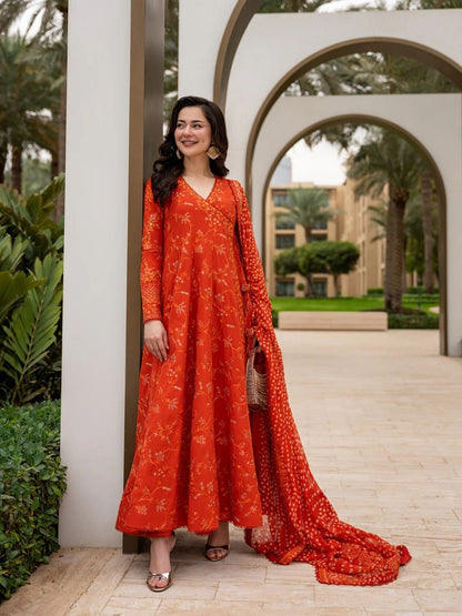 Lawn 3pc embroiered frok summer collection