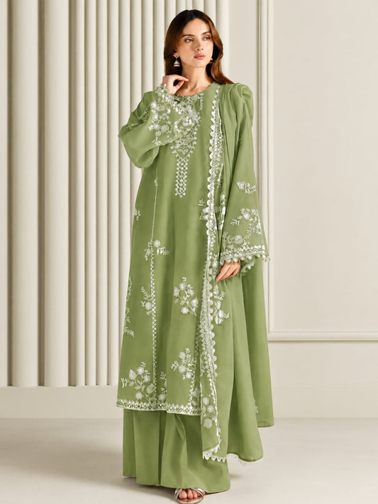 Dhanak 3pc unstitched winter collection embroidered suit