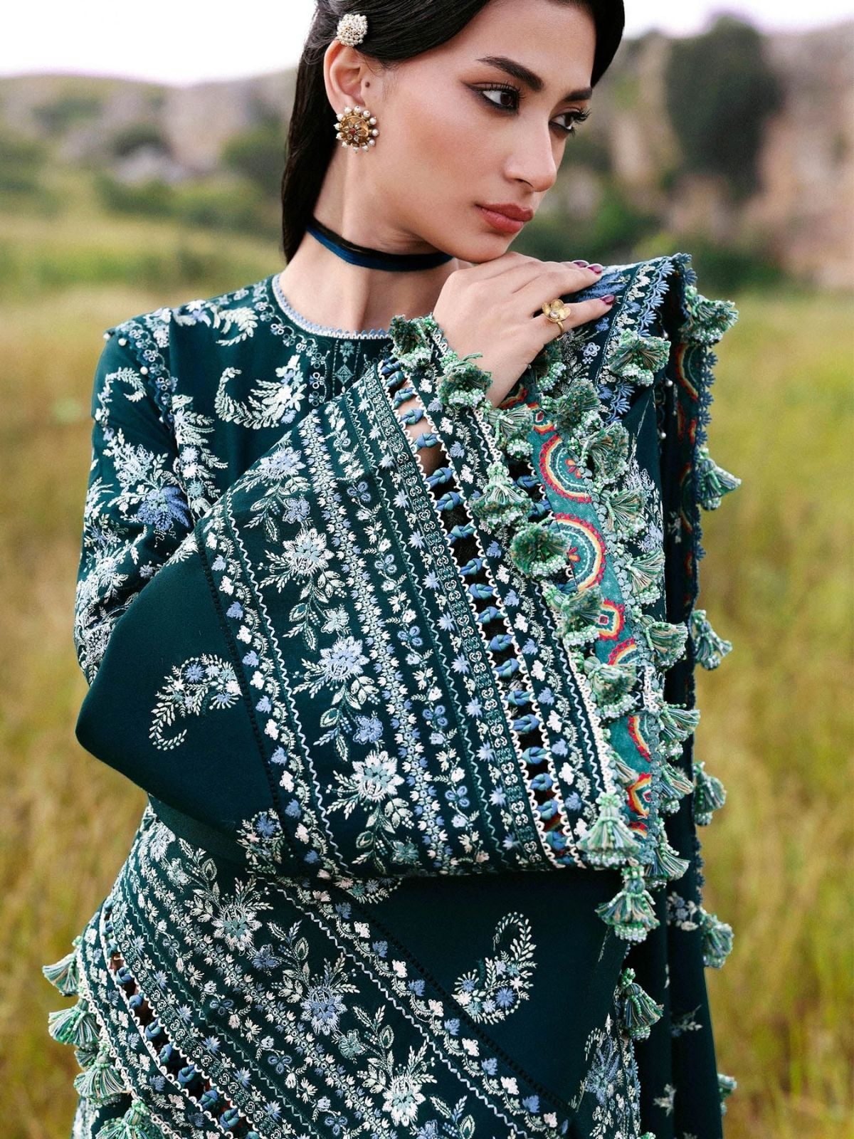 Dhanak 3pc fully embroidered winter collection suit