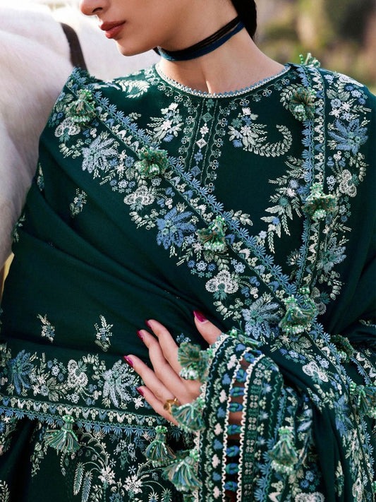 Dhanak 3pc fully embroidered winter collection suit