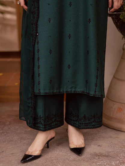 Dhanak 3pc unstitched Winter Collection embroidered suit