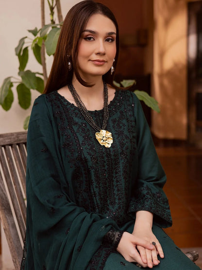Dhanak 3pc unstitched Winter Collection embroidered suit