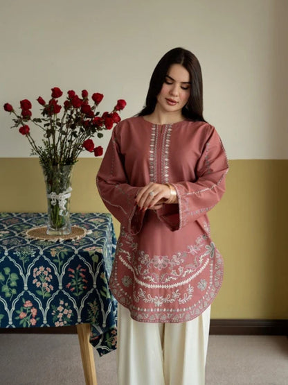 Dhanak 2pc unstiched winter collection embroidered suit