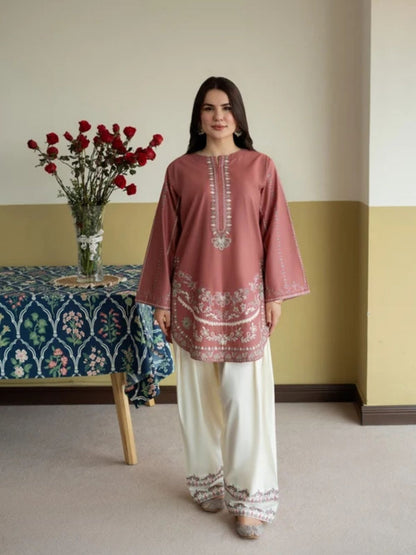 Dhanak 2pc unstiched winter collection embroidered suit