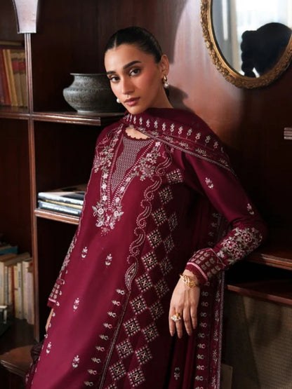 Dhanak 3pc unstitched embroiered winter collection suit