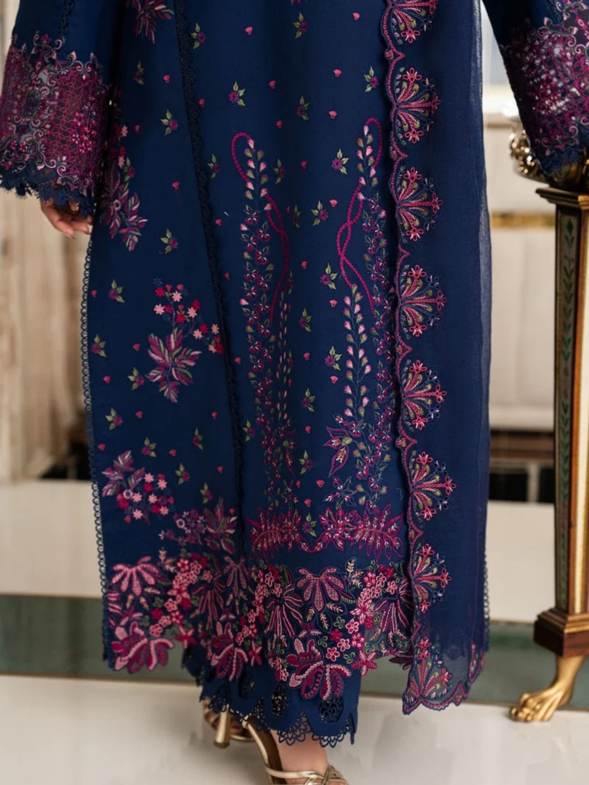 Dhanak 3pc unstitched embroidered winter collection suit