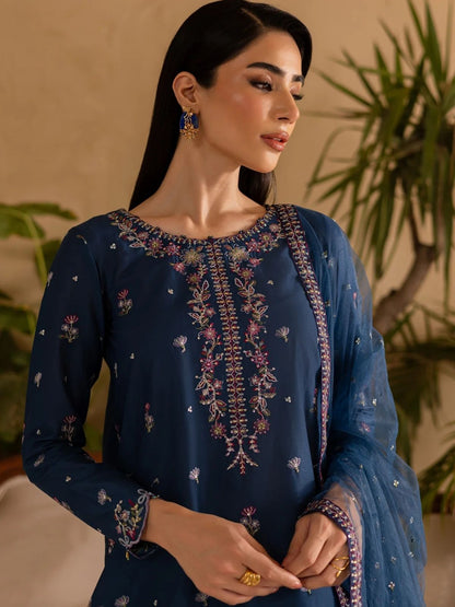Dhanak 3pc unstitched embroiered winter collection suit