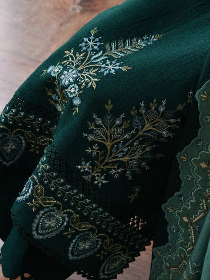Dhanak 3pc unstitched winter collection embroidered suit