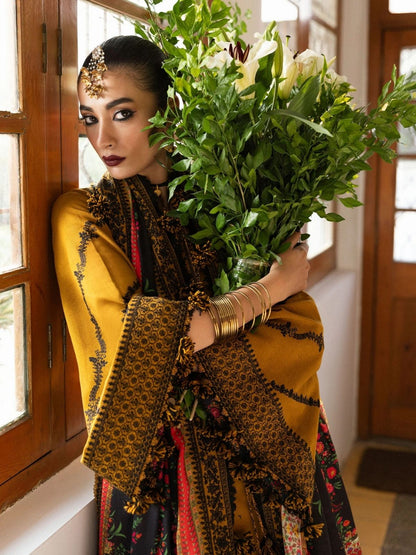 Dhanak 3pc unstitched fully embroidered winter collection suit
