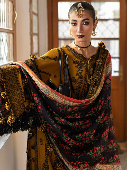 Dhanak 3pc unstitched fully embroidered winter collection suit