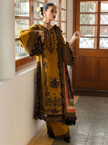 Dhanak 3pc unstitched fully embroidered winter collection suit