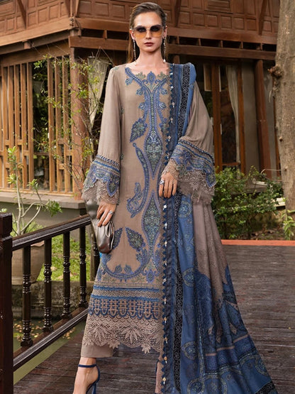 Dhanak 3pc unstitched winter collection embroidered suit