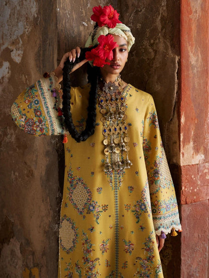 Dhanak 3pc unstitched winter collection embroidered suit
