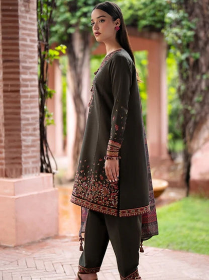 Dhanak 3pc unstitched winter collection embroidered suit