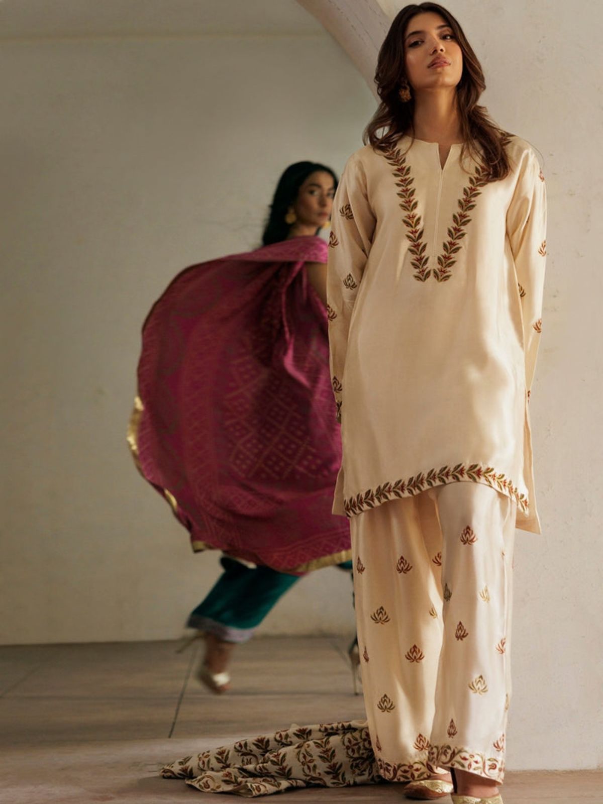 Dhanak 3pc unstitched embriodered winter collection suit