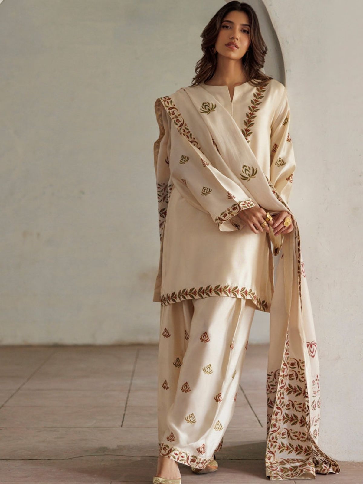 Dhanak 3pc unstitched embriodered winter collection suit