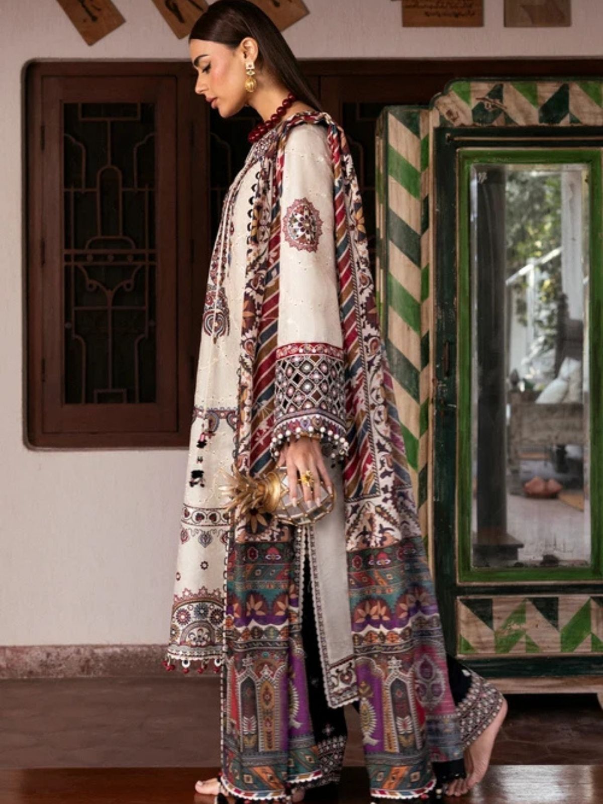 Dhanak 3pc unstitched embroidered winter collection suit