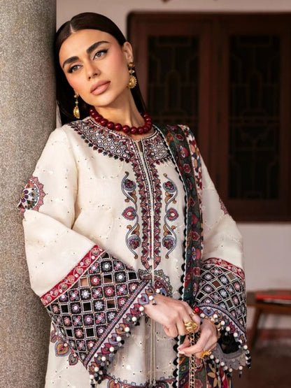 Dhanak 3pc unstitched embroidered winter collection suit