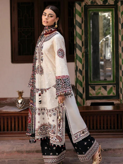 Dhanak 3pc unstitched embroidered winter collection suit