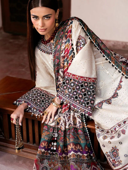 Dhanak 3pc unstitched embroidered winter collection suit