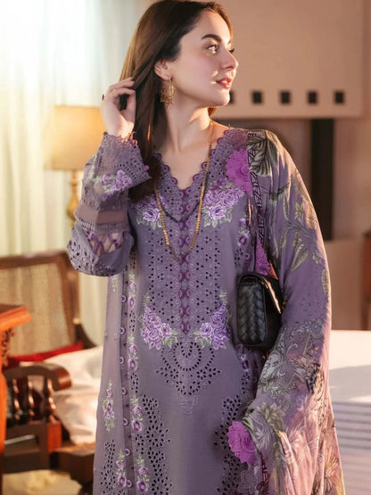 Dhanak 3pc unstitched winter collection embroidered chiken kari suit
