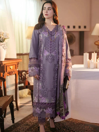 Dhanak 3pc unstitched winter collection embroidered chiken kari suit