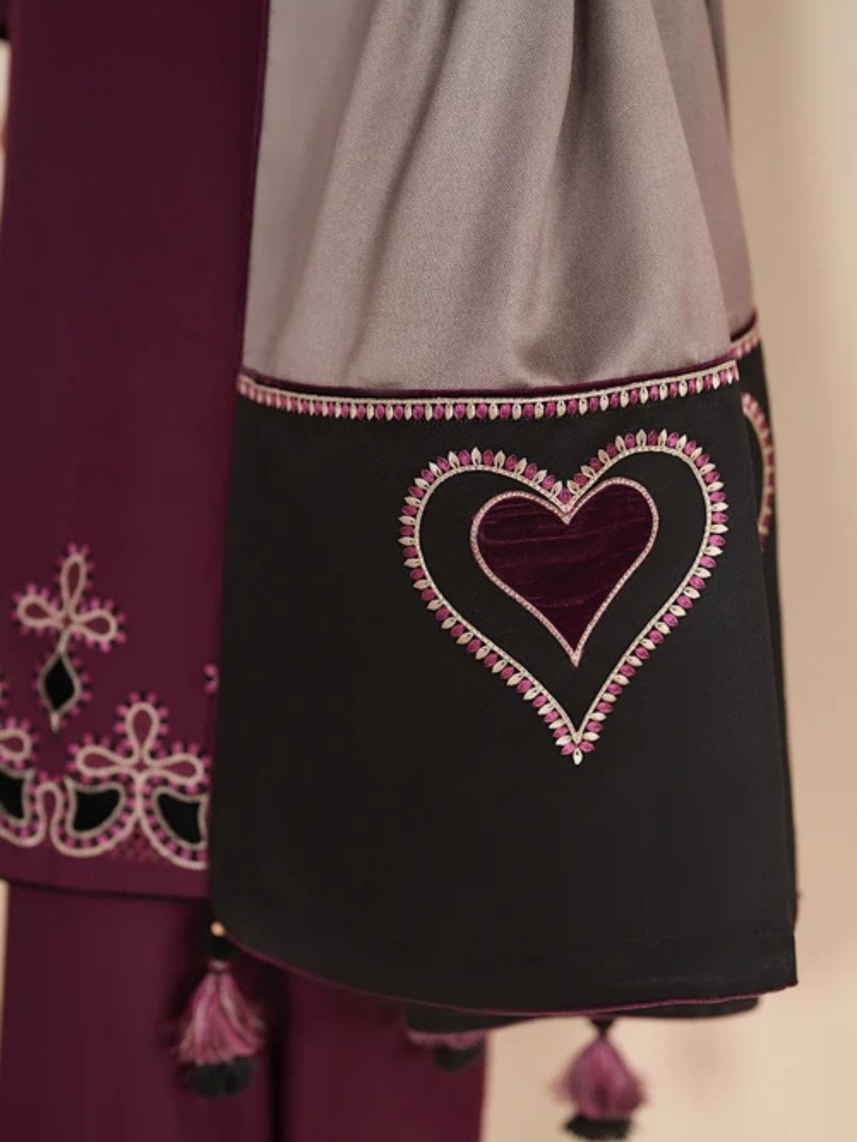 Dhanak 3pc unstitched winter collection embroidered suit