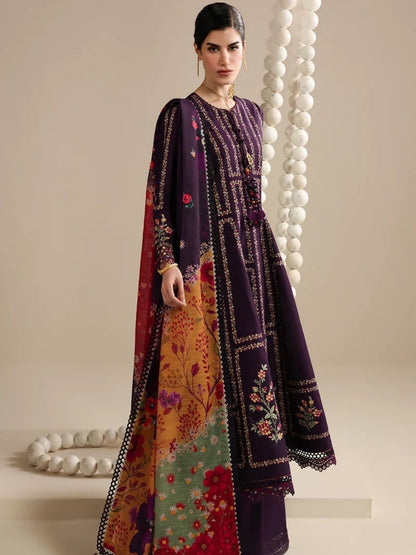 Dhanak 3pc unstitched winter collection embroidered suit