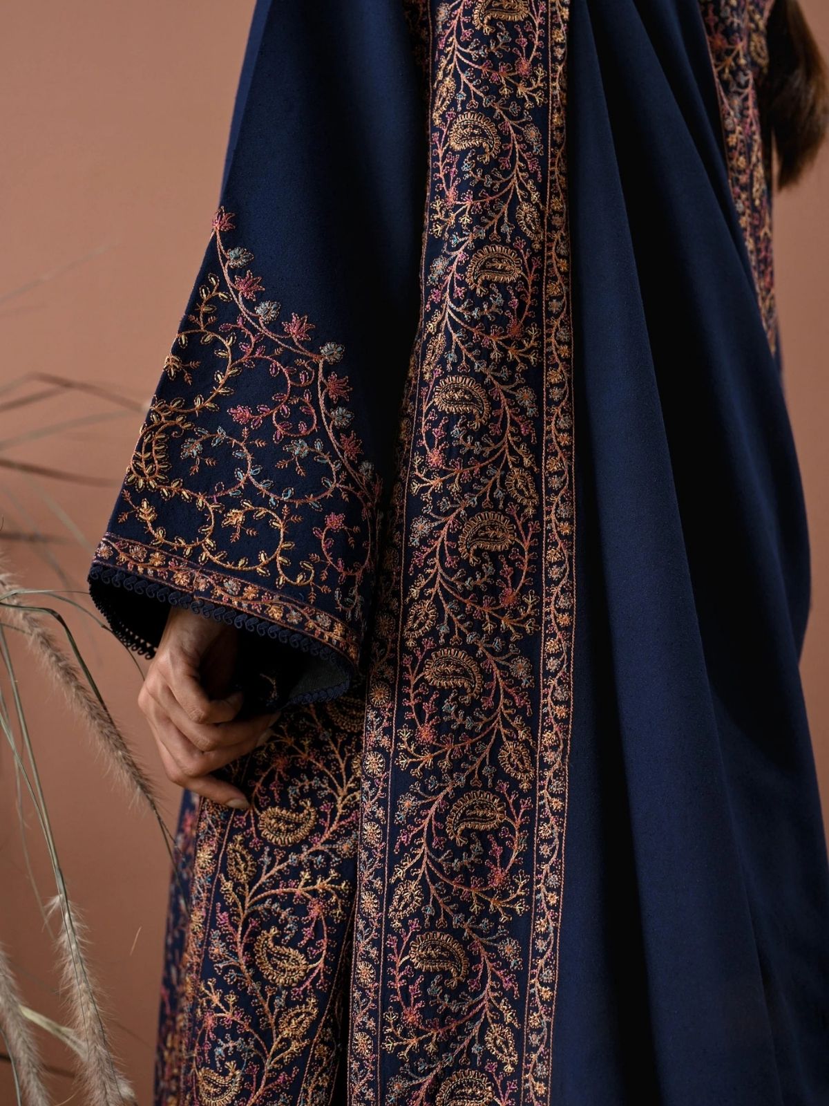 Dhanak 3pc unstitched embroidered winter collection suit