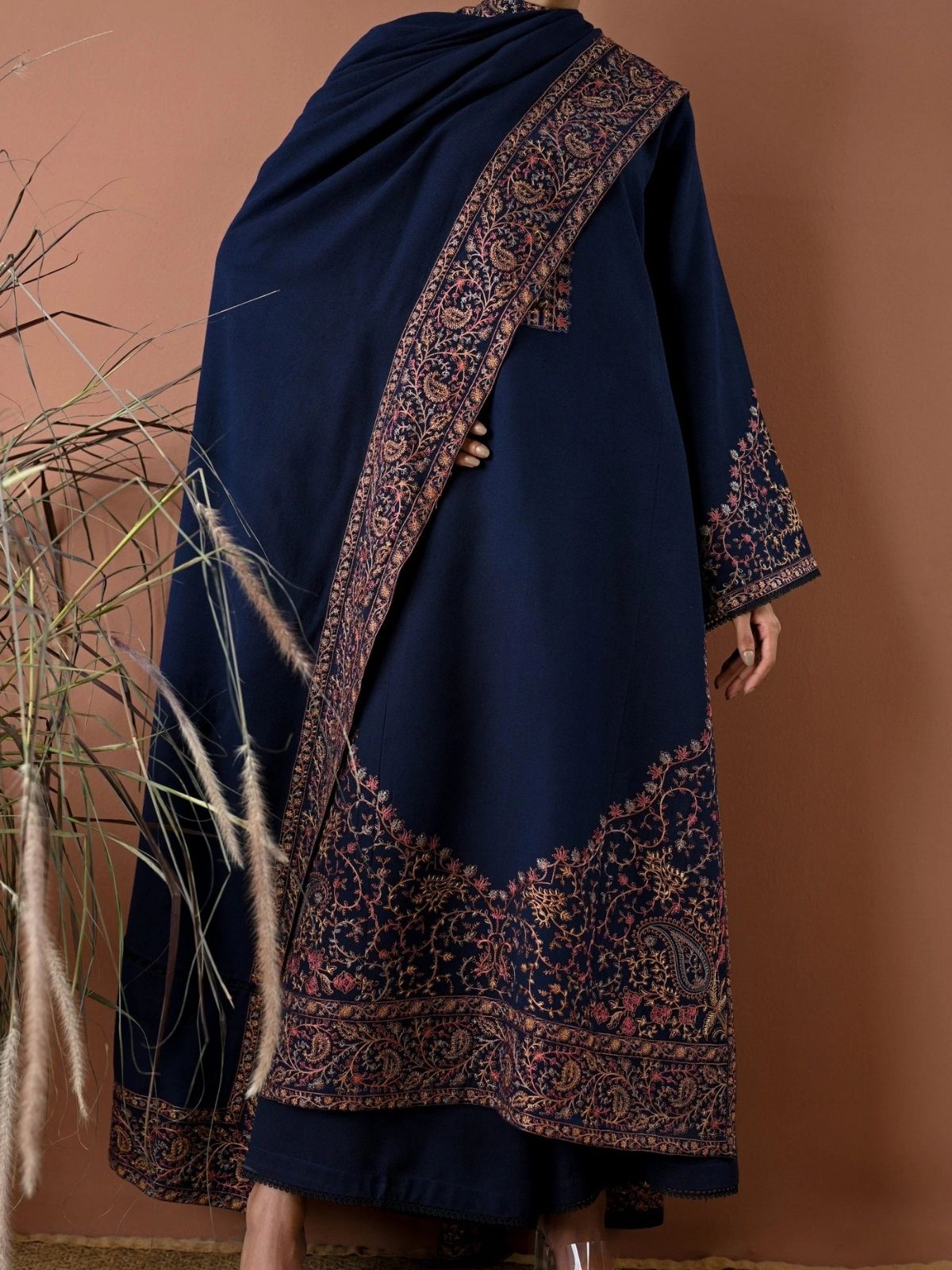 Dhanak 3pc unstitched embroidered winter collection suit