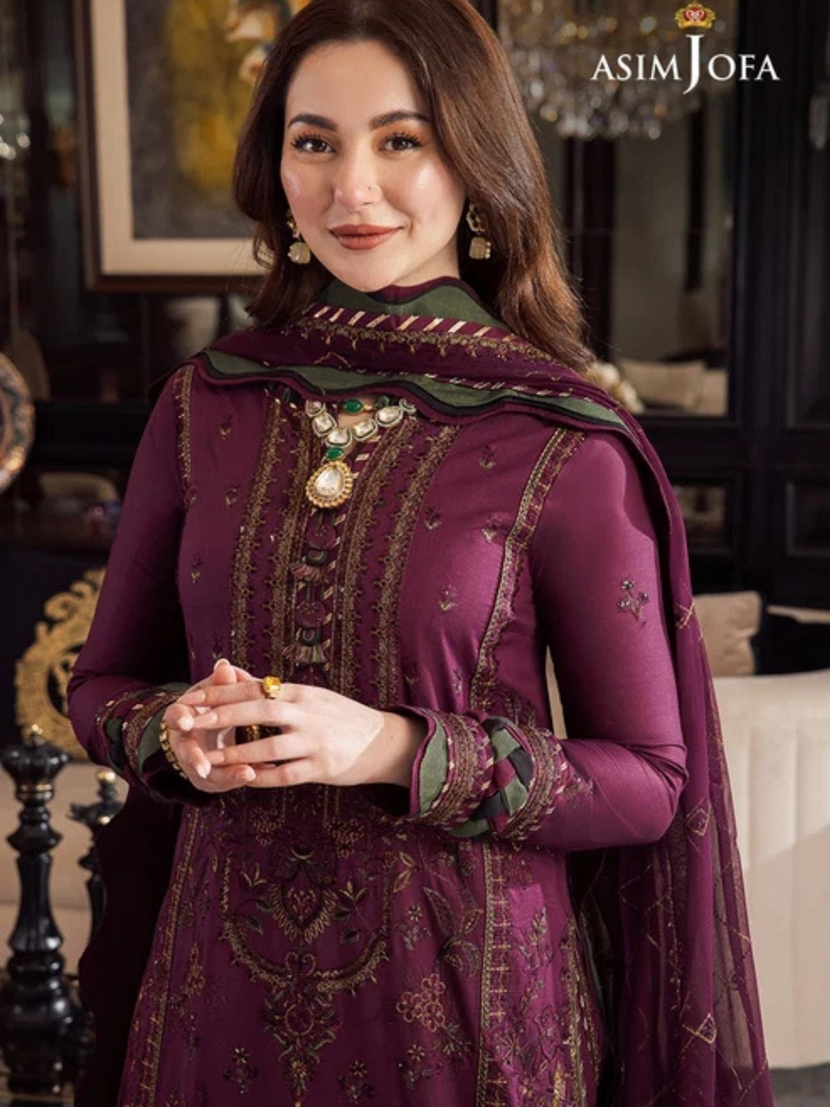Dhanak 3pc unstitched embroidered winter collection suit