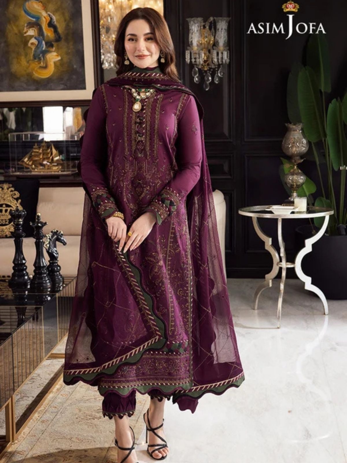 Dhanak 3pc unstitched embroidered winter collection suit