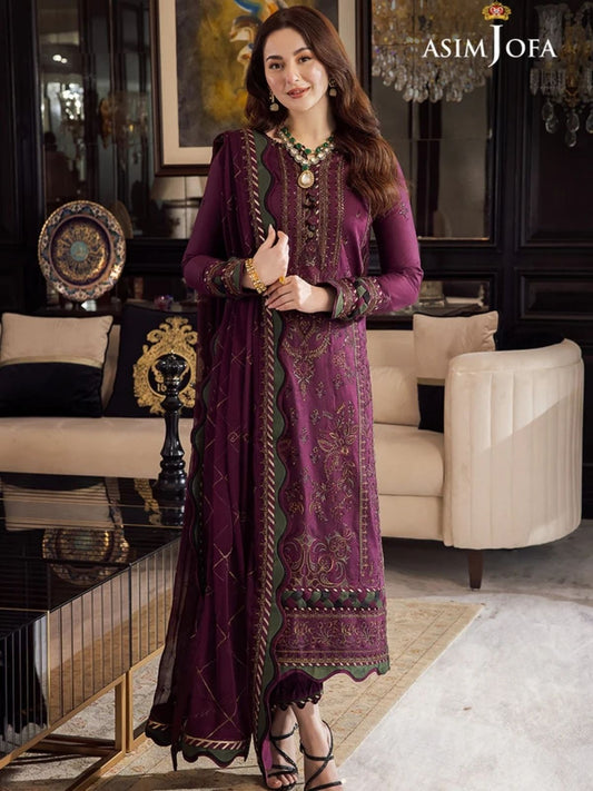 Dhanak 3pc unstitched embroidered winter collection suit