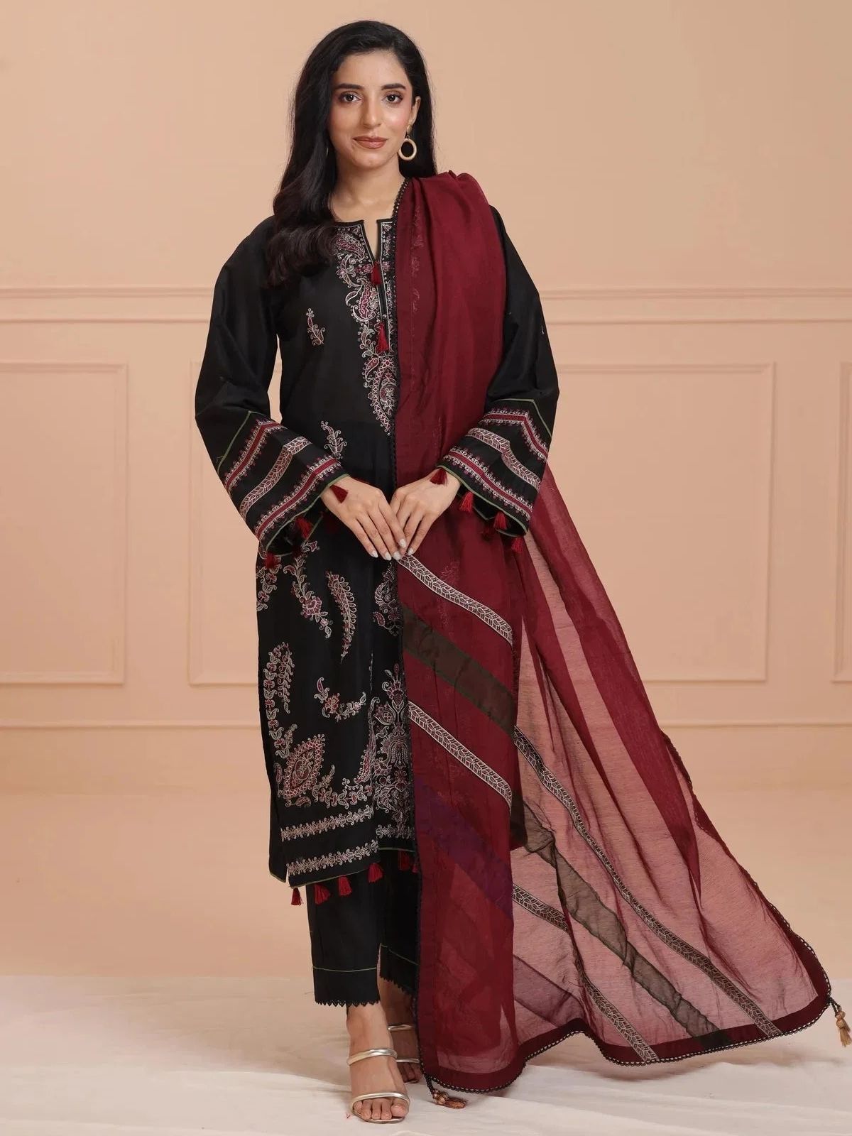 Dhanak 3pc embroidered winter collection suit