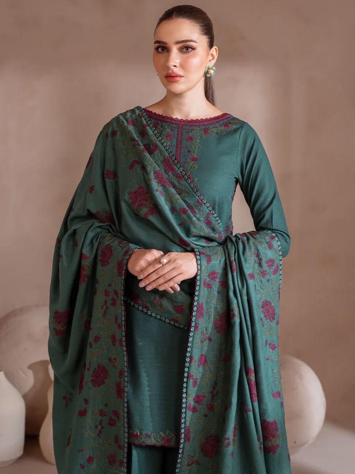 Dhanak 3pc unstitched winter collection beautiful design