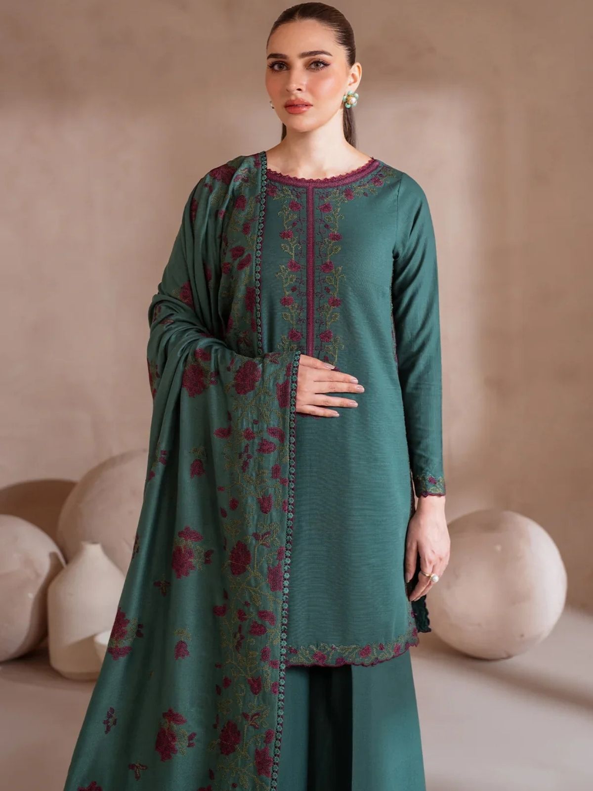 Dhanak 3pc unstitched winter collection beautiful design