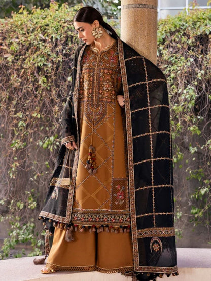 Dhanak 3pc usntitched winter collection embroidered suit