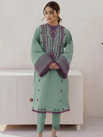 Dhanak 3pc unstitched winter collection embroidered suit