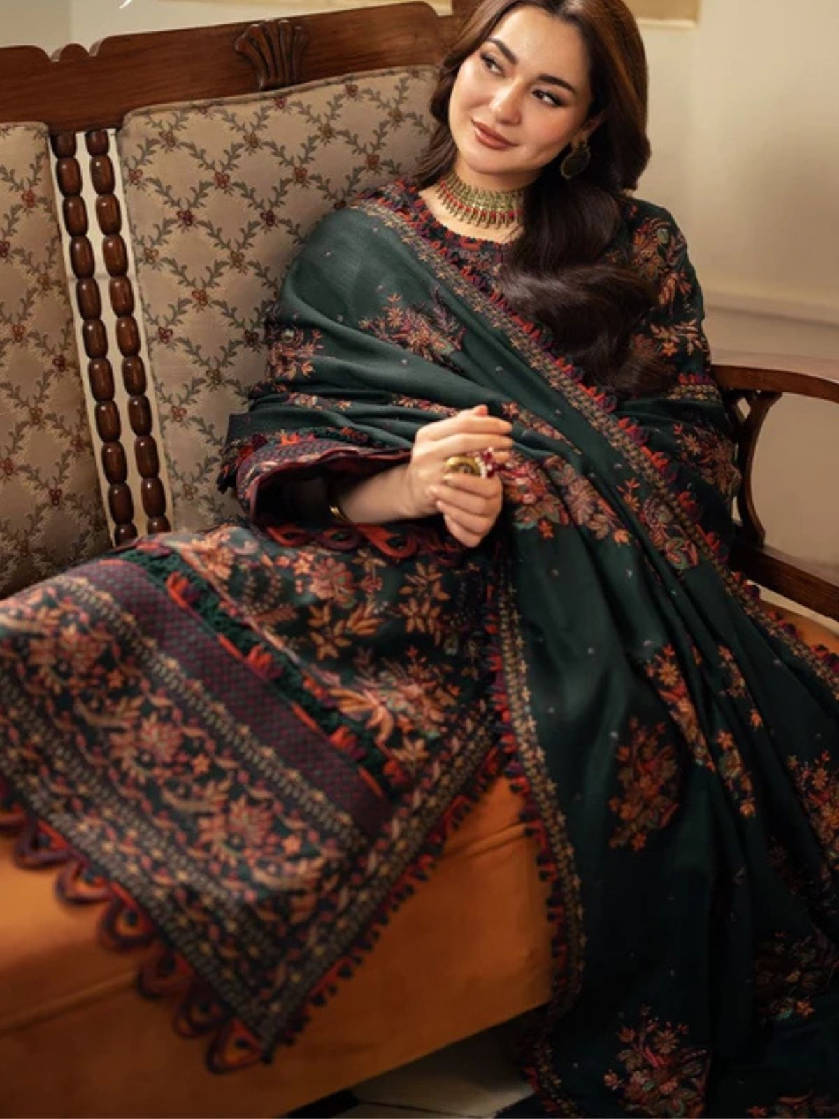 Dhanak 3pc unstitched winter collection embroidered suit