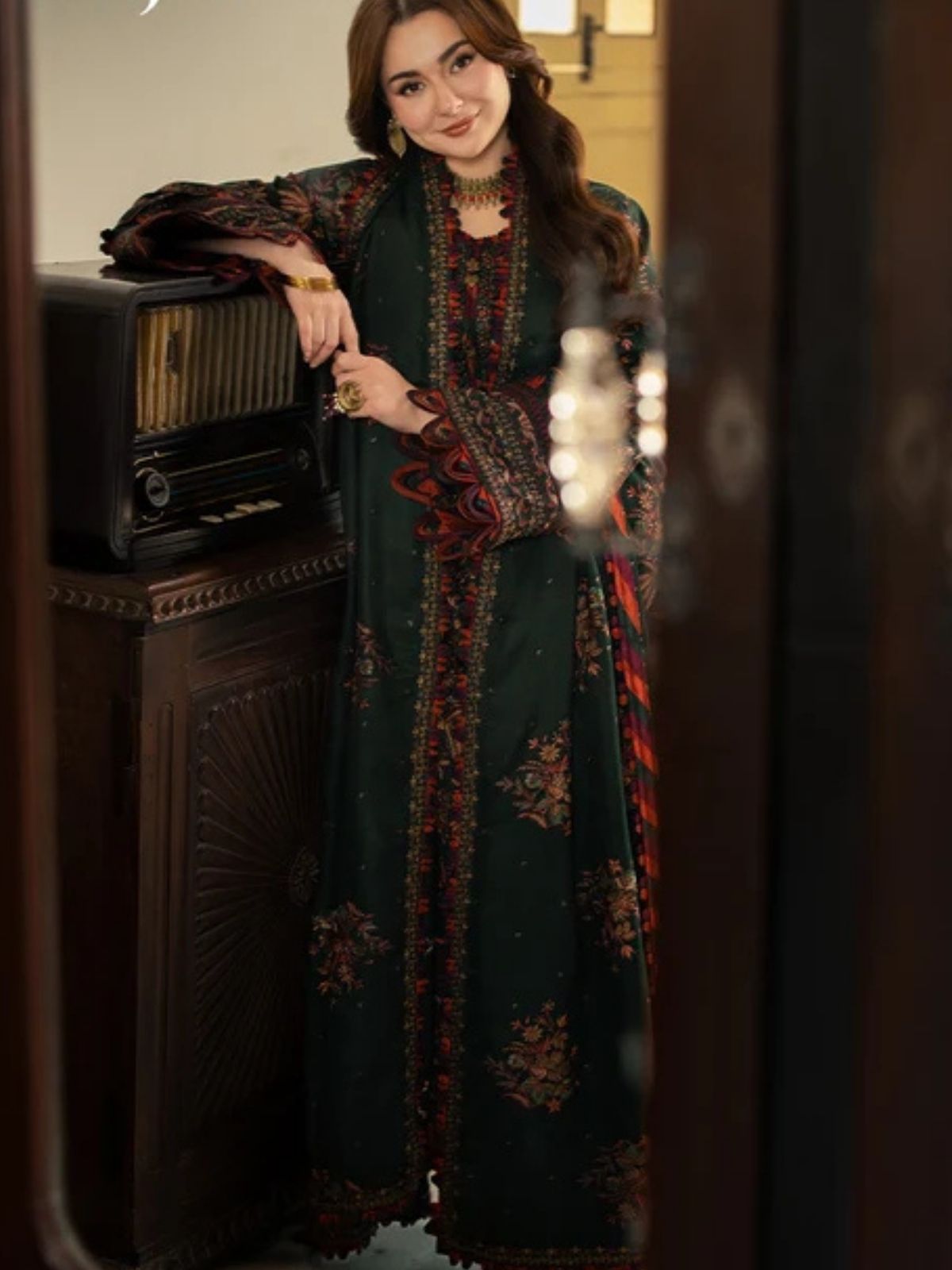 Dhanak 3pc unstitched winter collection embroidered suit