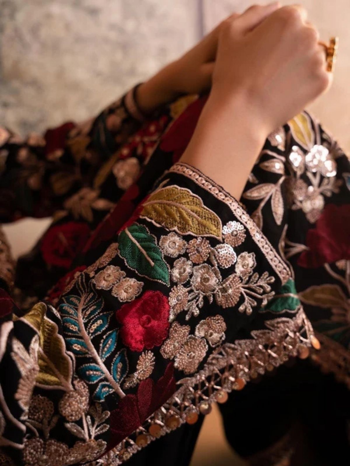 Dhanak 3pc unstitched embroidered winter collection suit